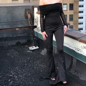 Black off the shoulder jumpsuit!